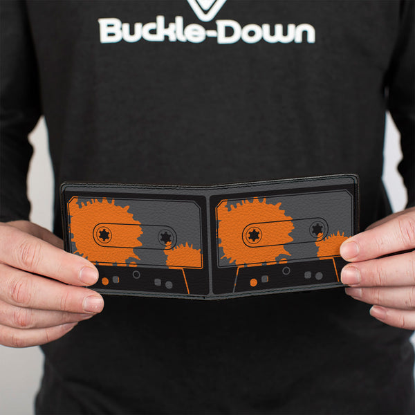 Buckle-Down Bi-Fold Wallet - Cassette Splatter Gray Orange