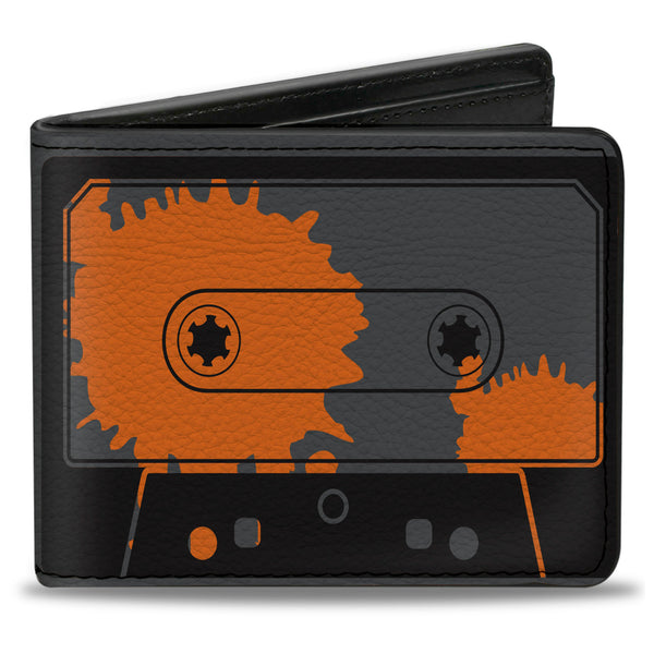 Buckle-Down Bi-Fold Wallet - Cassette Splatter Gray Orange