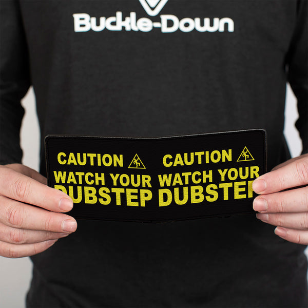 Buckle-Down Bi-Fold Wallet - CAUTION WATCH YOUR DUBSTEP Black Yellow