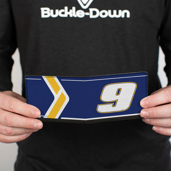 Buckle-Down Bi-Fold Wallet - Chase Elliott #9 Racing Logo Royal/Yellow/White