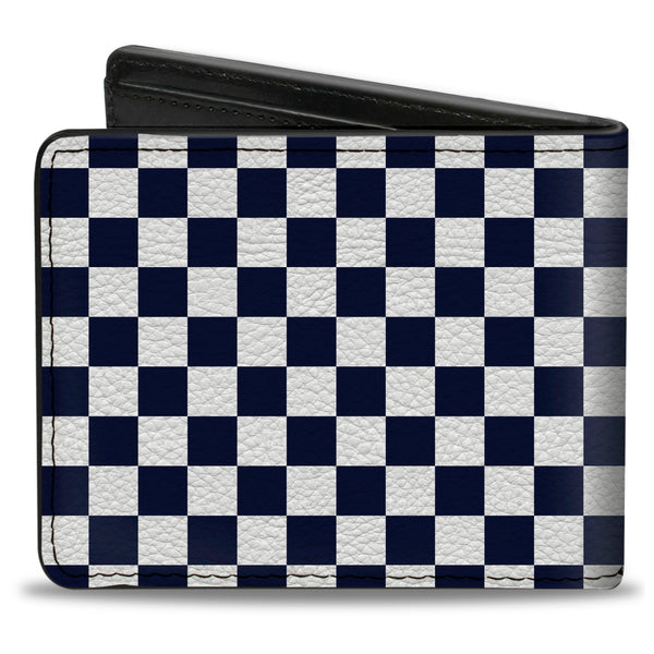 Buckle-Down Bi-Fold Wallet - Checker Midnight Blue White