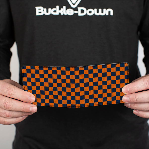 Buckle-Down Bi-Fold Wallet - Checker Orange Dark Blue