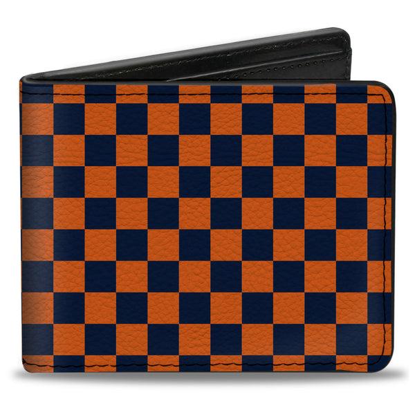 Buckle-Down Bi-Fold Wallet - Checker Orange Dark Blue