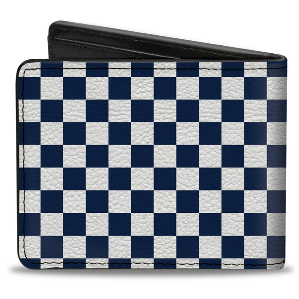 Buckle-Down Bi-Fold Wallet - Checker Sapphire Blue White