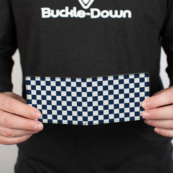 Buckle-Down Bi-Fold Wallet - Checker Sapphire Blue White