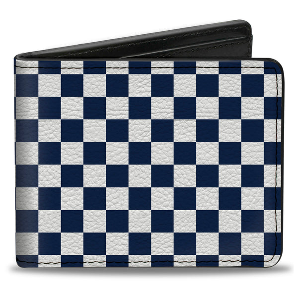 Buckle-Down Bi-Fold Wallet - Checker Sapphire Blue White