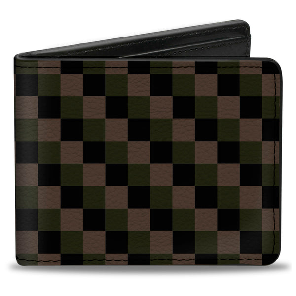 Buckle-Down Bi-Fold Wallet - Checker Trio Tan Black Olive