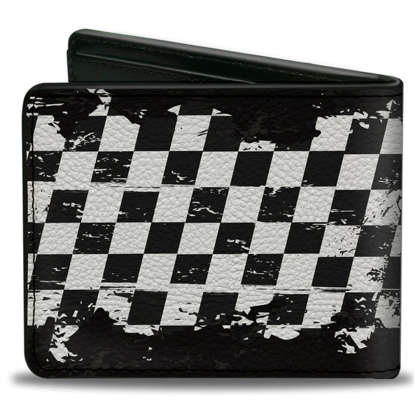 Buckle-Down Bi-Fold Wallet - Chevrolet RACING Bowtie Checker Black/White