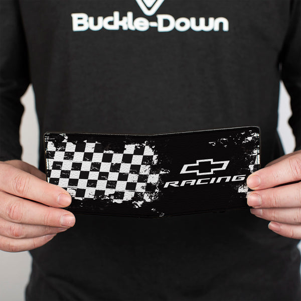 Buckle-Down Bi-Fold Wallet - Chevrolet RACING Bowtie Checker Black/White