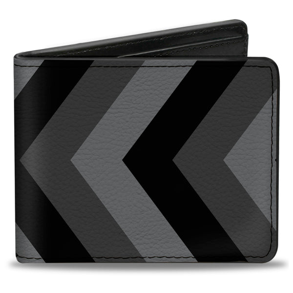 Buckle-Down Bi-Fold Wallet - Chevron Gray Black Charcoal