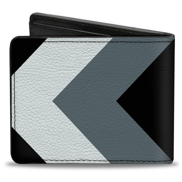Buckle-Down Bi-Fold Wallet - Chevron White Gray Black
