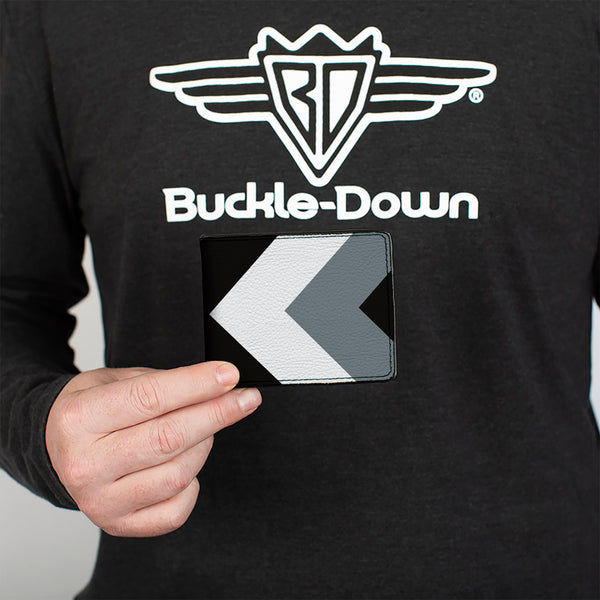 Buckle-Down Bi-Fold Wallet - Chevron White Gray Black