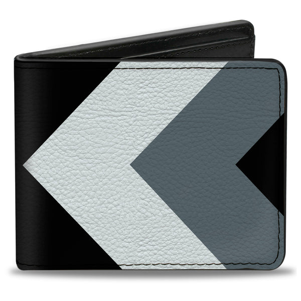 Buckle-Down Bi-Fold Wallet - Chevron White Gray Black
