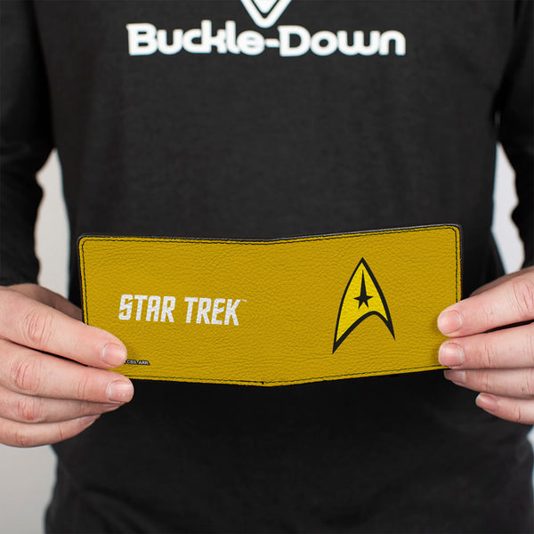 Buckle-Down Bi-Fold Wallet - Classic STAR TREK Starfleet Command Insignia Logo Gold/Yellow