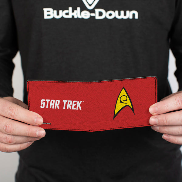 Buckle-Down Bi-Fold Wallet - Classic STAR TREK Starfleet Operations Insignia Logo Red/Yellow