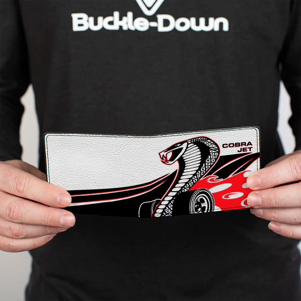 Buckle-Down Bi-Fold Wallet - COBRA JET Flaming Cobra White Black Red Blue