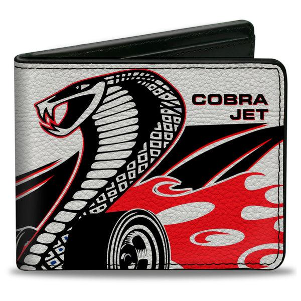Buckle-Down Bi-Fold Wallet - COBRA JET Flaming Cobra White Black Red Blue