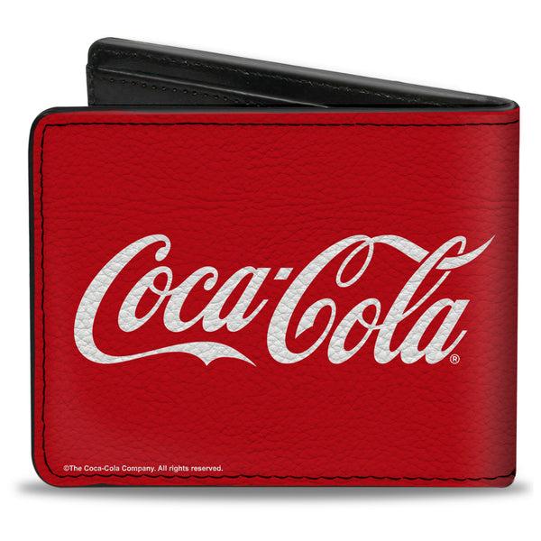 Buckle-Down Bi-Fold Wallet - COCA-COLA Coke Script Logo Repeat Red/White