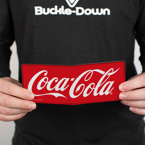Buckle-Down Bi-Fold Wallet - COCA-COLA Coke Script Logo Stretch Red/White