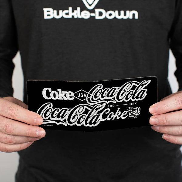 Buckle-Down Bi-Fold Wallet - COCA-COLA COKE Typography IT'S THE REAL THING Black/White