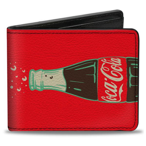 Buckle-Down Bi-Fold Wallet - Coca-Cola ENJOY THAT EVERYWHERE Bottle Red/White/Brown