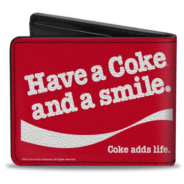 Buckle-Down Bi-Fold Wallet - Coca-Cola HAVE A COKE AND A SMILE Wave Red/White