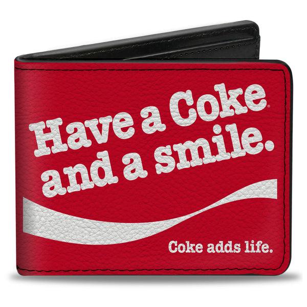 Buckle-Down Bi-Fold Wallet - Coca-Cola HAVE A COKE AND A SMILE Wave Red/White