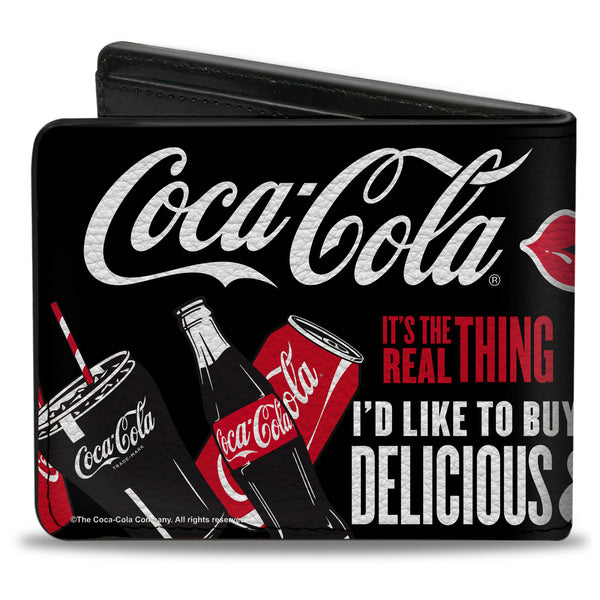 Buckle-Down Bi-Fold Wallet - Coca-Cola IT'S THE REAL THING Collage Black/Red/White