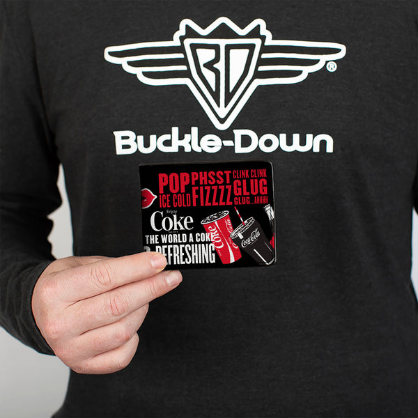 Buckle-Down Bi-Fold Wallet - Coca-Cola IT'S THE REAL THING Collage Black/Red/White