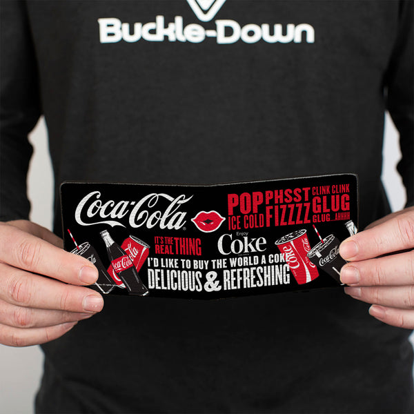 Buckle-Down Bi-Fold Wallet - Coca-Cola IT'S THE REAL THING Collage Black/Red/White