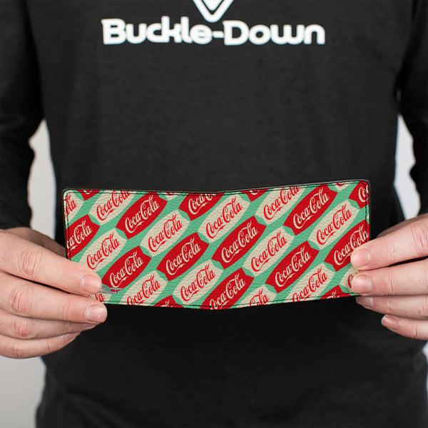 Buckle-Down Bi-Fold Wallet - Coca-Cola Script Marquee Logo Green/Red/White