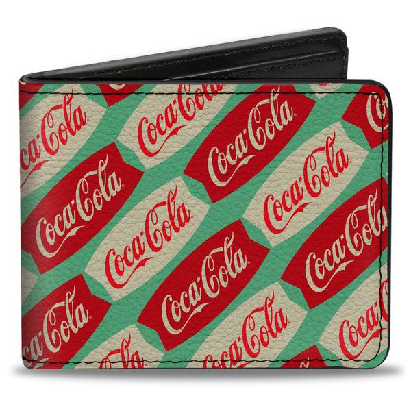 Buckle-Down Bi-Fold Wallet - Coca-Cola Script Marquee Logo Green/Red/White