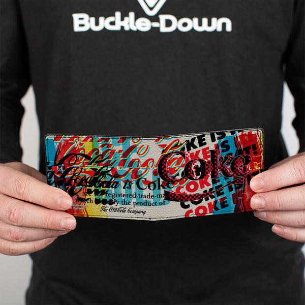 Buckle-Down Bi-Fold Wallet - COKE IS IT Pop Art Collage Multi Color