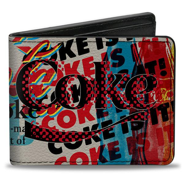 Buckle-Down Bi-Fold Wallet - COKE IS IT Pop Art Collage Multi Color