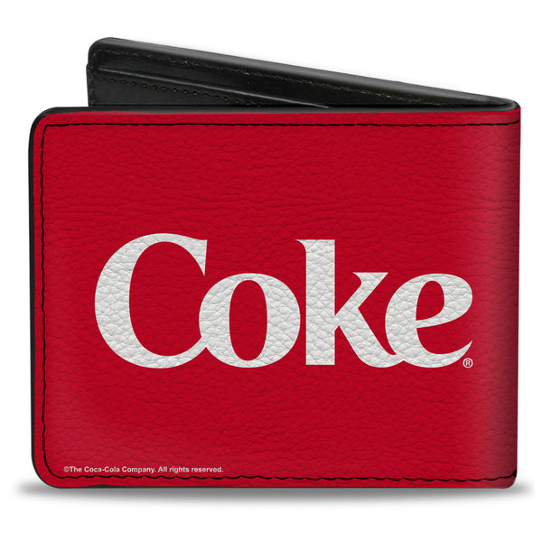 Buckle-Down Bi-Fold Wallet - COKE Text Logo Red/White'