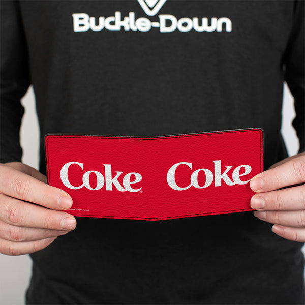 Buckle-Down Bi-Fold Wallet - COKE Text Logo Red/White'