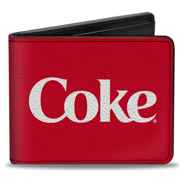 Buckle-Down Bi-Fold Wallet - COKE Text Logo Red/White'