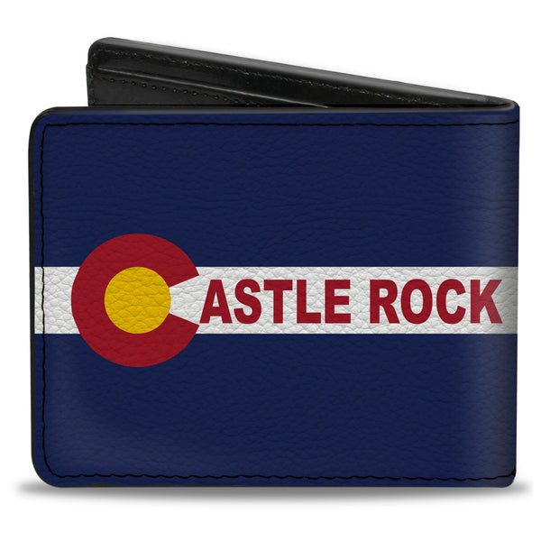 Buckle-Down Bi-Fold Wallet - Colorado CASTLE ROCK Flag Blue White Red Yellows