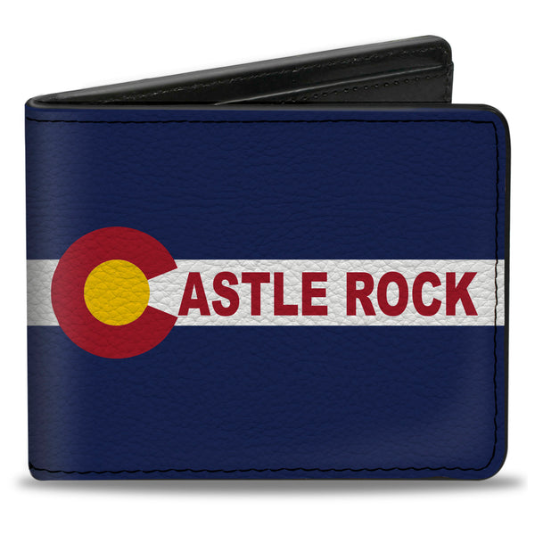 Buckle-Down Bi-Fold Wallet - Colorado CASTLE ROCK Flag Blue White Red Yellows