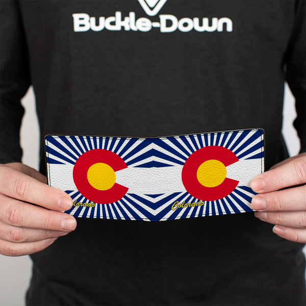 Buckle-Down Bi-Fold Wallet - Colorado Flag Rays Blue White