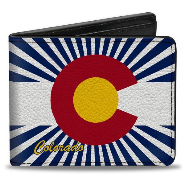 Buckle-Down Bi-Fold Wallet - Colorado Flag Rays Blue White