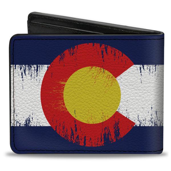 Buckle-Down Bi-Fold Wallet - Colorado Flags2 Repeat Weathered