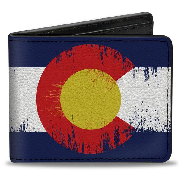 Buckle-Down Bi-Fold Wallet - Colorado Flags2 Repeat Weathered