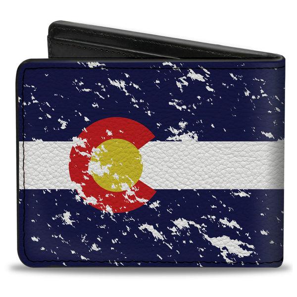 Buckle-Down Bi-Fold Wallet - Colorado Flags4 Weathered