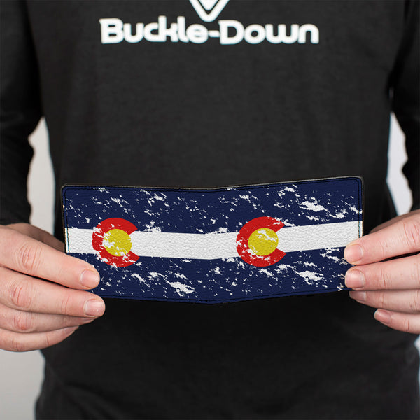 Buckle-Down Bi-Fold Wallet - Colorado Flags4 Weathered