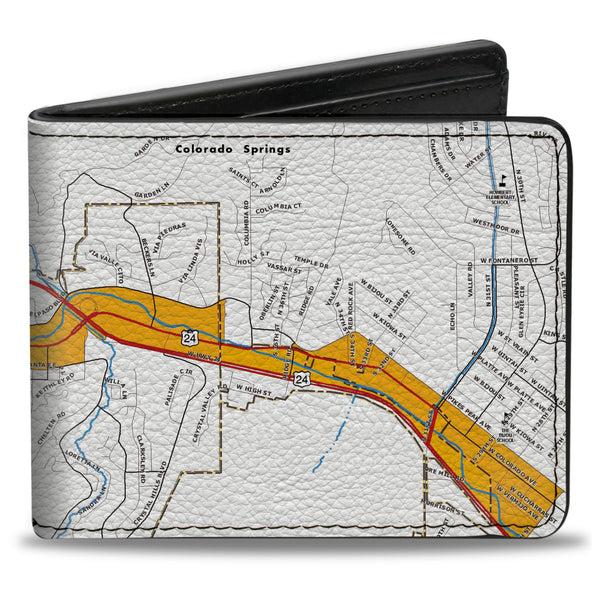 Buckle-Down Bi-Fold Wallet - Colorado Manitou Springs City Map