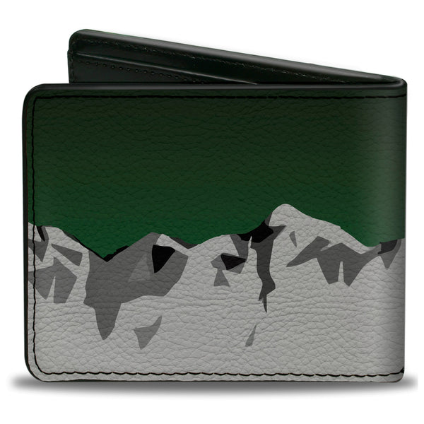 Buckle-Down Bi-Fold Wallet - Colorado Mountains Green Grays