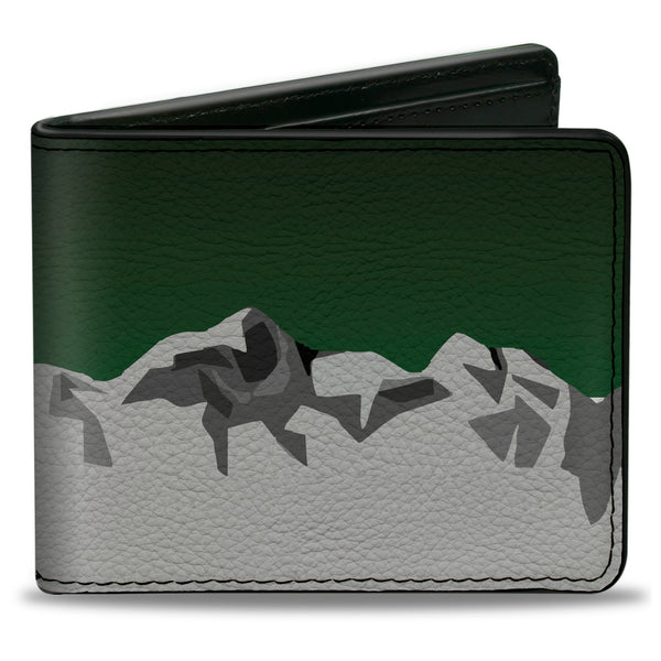 Buckle-Down Bi-Fold Wallet - Colorado Mountains Green Grays