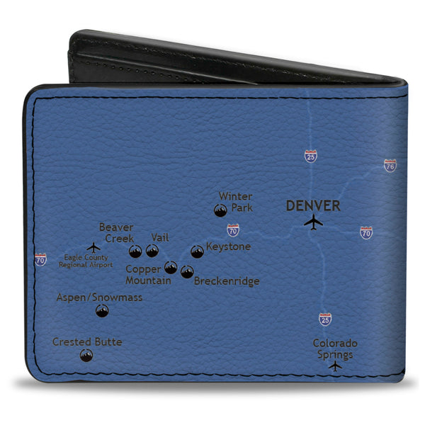 Buckle-Down Bi-Fold Wallet - Colorado Mountains Map Blues
