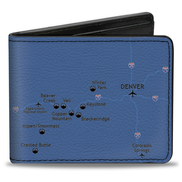 Buckle-Down Bi-Fold Wallet - Colorado Mountains Map Blues